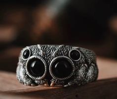 🕷️ Spinnen Ring Silber Look, Verstellbar