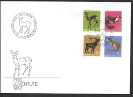 FDC Pro Juventute Serie 1967 J220 - J223 ET Bern 1.12.1967