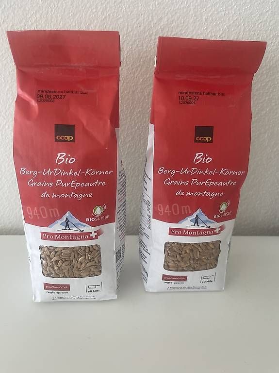 Coop Cibi & Specialità: Pro Montagna Bio UrDinkel Körner 2x 500g – Nuovo e nell'imballaggio originale da Reinach BL venduto da present4you