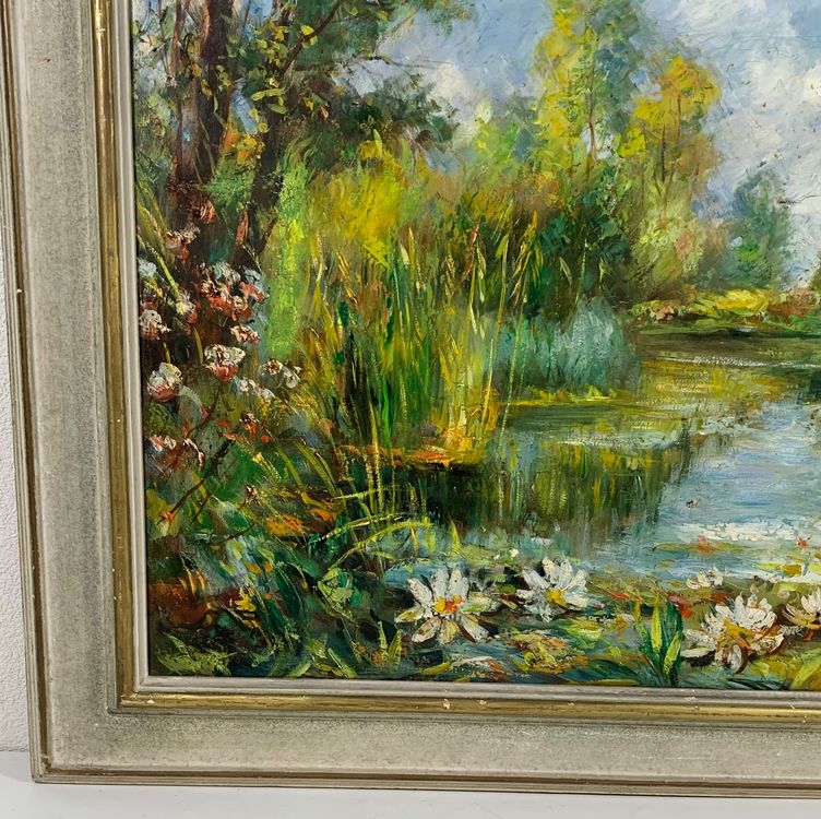 W.Zuppinger Teich mit Seerosen Gemälde Kaufen auf Ricardo