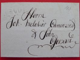 1807, seltener Vorphila-Stempel von ZUG, sauberer Beleg.