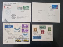 4 CH Flugpost Briefe 1929 - 1953 : KP 225.--