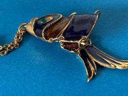 Kette emaillierter Fisch beweglich 70cm