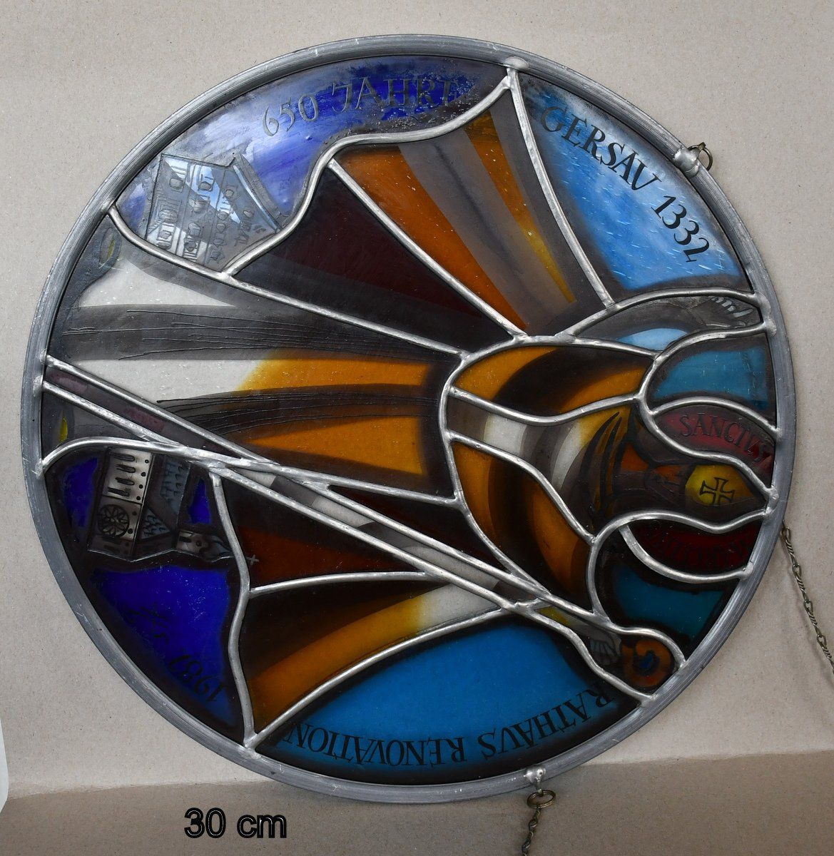 Altro in Antiquarato & Arte: Glas Scheibe Hans Schilter 30 cm Durchmesser – Usato da Rotkreuz venduto da salsanera 3