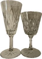 12 Vintage Antik Weingläser Kristall Muster