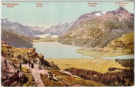 Ober-Engadin - Blick Hahnensee, Silvaplana & Silsersee  1910