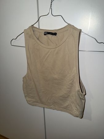 Zara Crop Top beigefarben Grösse S