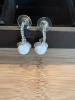 Modeschmuck - Ohrringe mit weisser Perle und Steinen