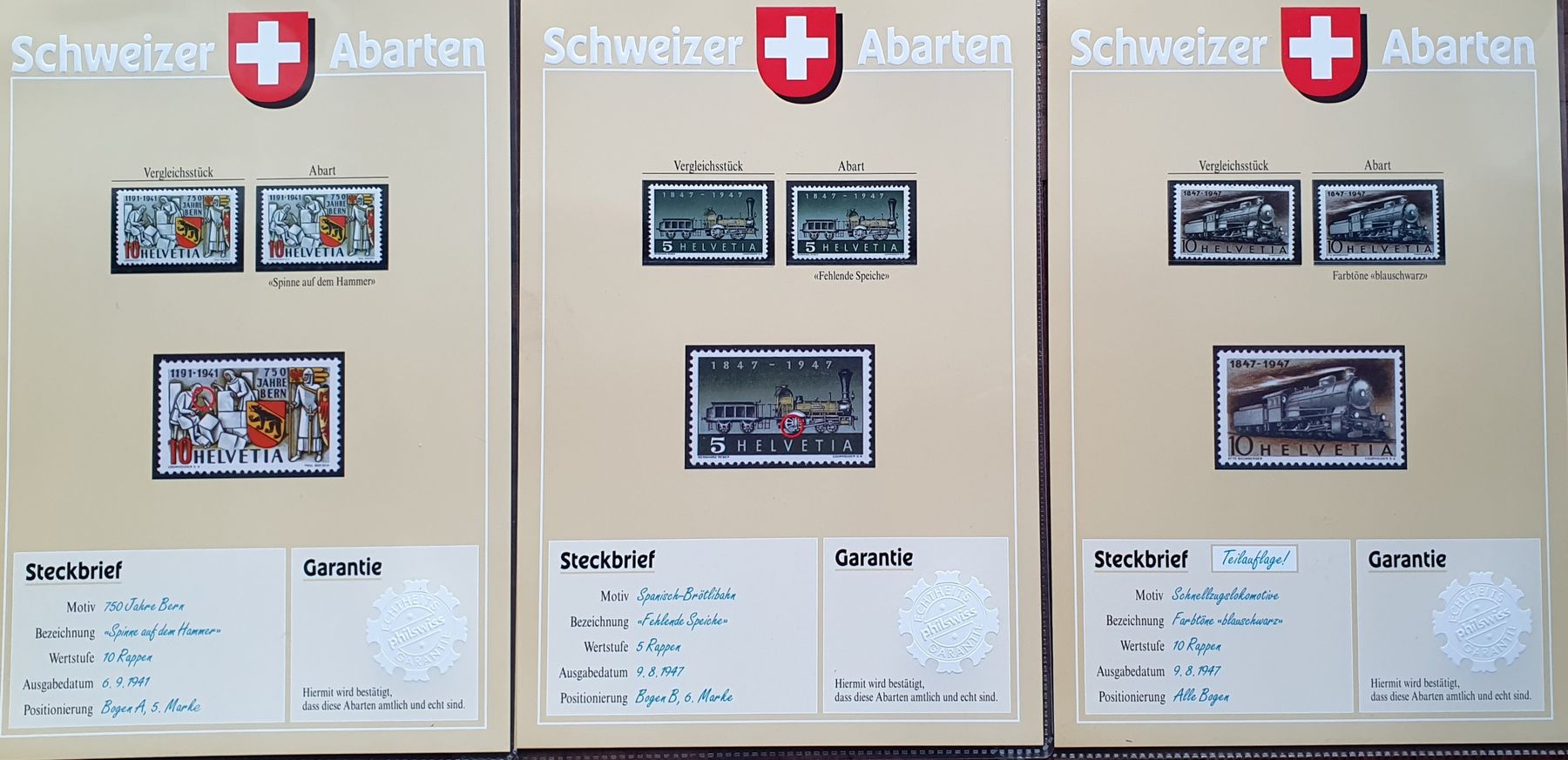 Tutti i francobolli: schöne Sammlung Abarten Schweiz mit über 50 Abarten – Usato da Kreuzlingen venduto da Rschweiz1 9