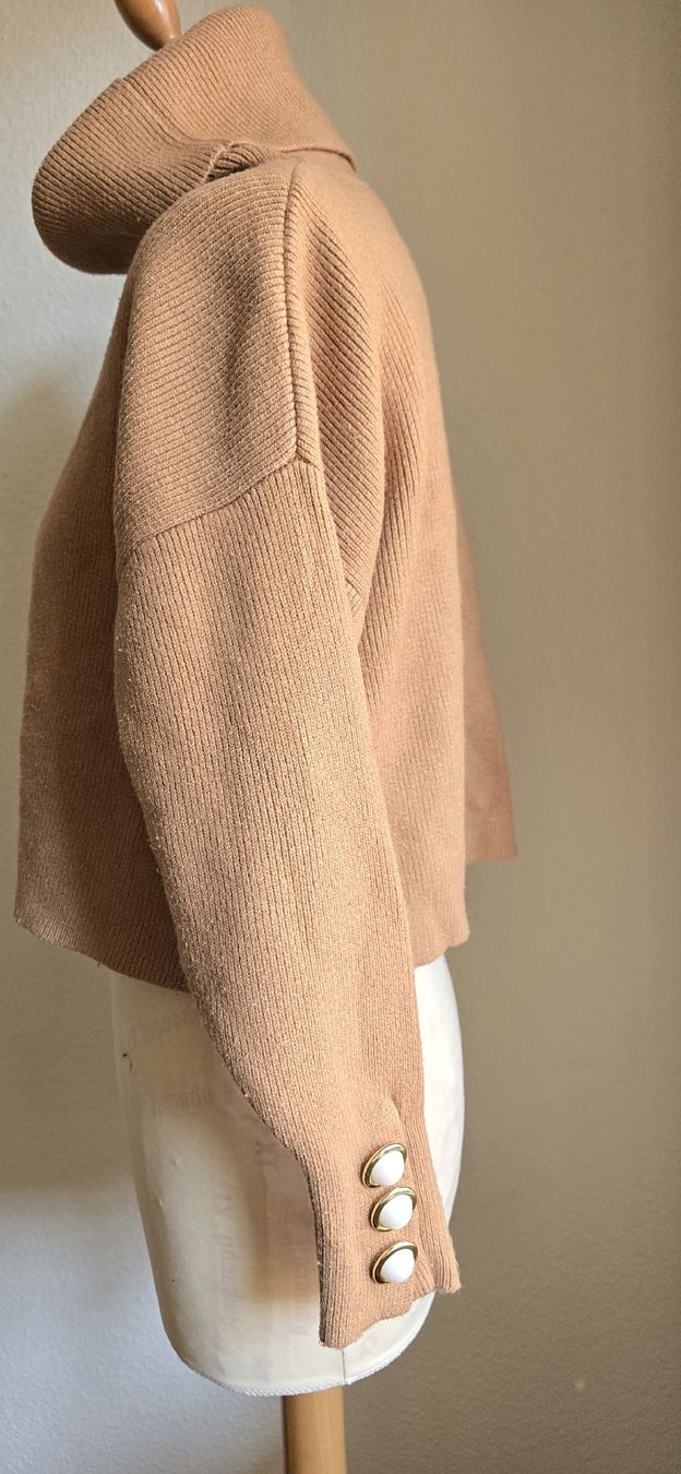 Zara Maglioni & Felpe: Pull court à col roulé couleur camel taille S – Usato da Genève venduto da Saleena 4