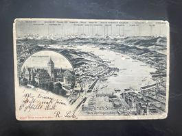 AK  1905 Zürich Vogelschau Stich  (G3328)