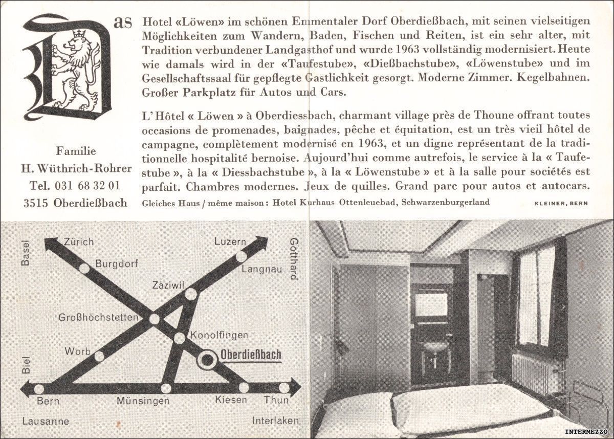 Cartoline postali: Oberdiessbach BE // Hotel Löwen – Usato da Basel venduto da intermezzo12 1
