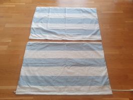 2x Bettanzug, Hellblau-Weiss Gestreift, Maritime Style