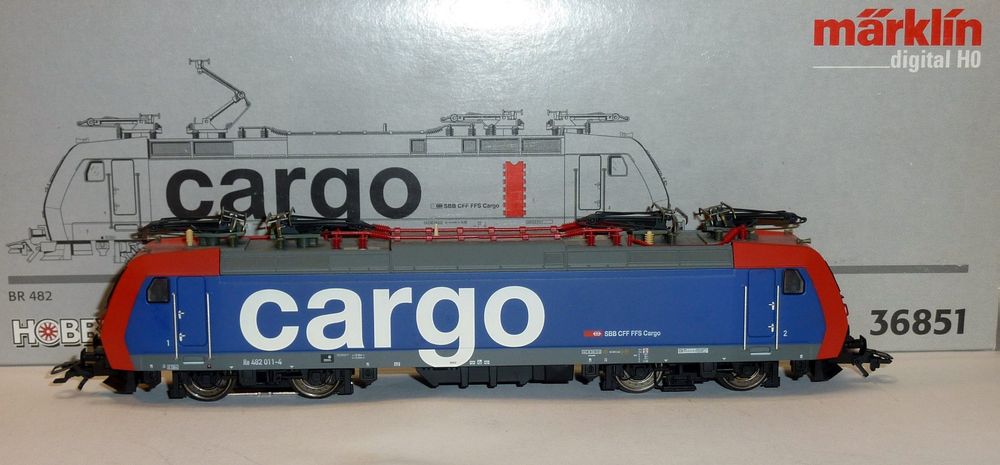 Märklin 36851 Locomotive Électrique SBB CFF FFS Cargo Série 482 – H0 Analogique (Occasion, Comme Neuve, Transformée En 2 Rails)