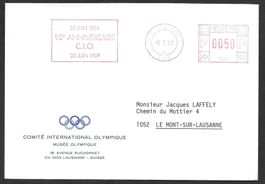 Sonderbrief Freistempel 95 Jahre CIO Lausanne 23.6.1989