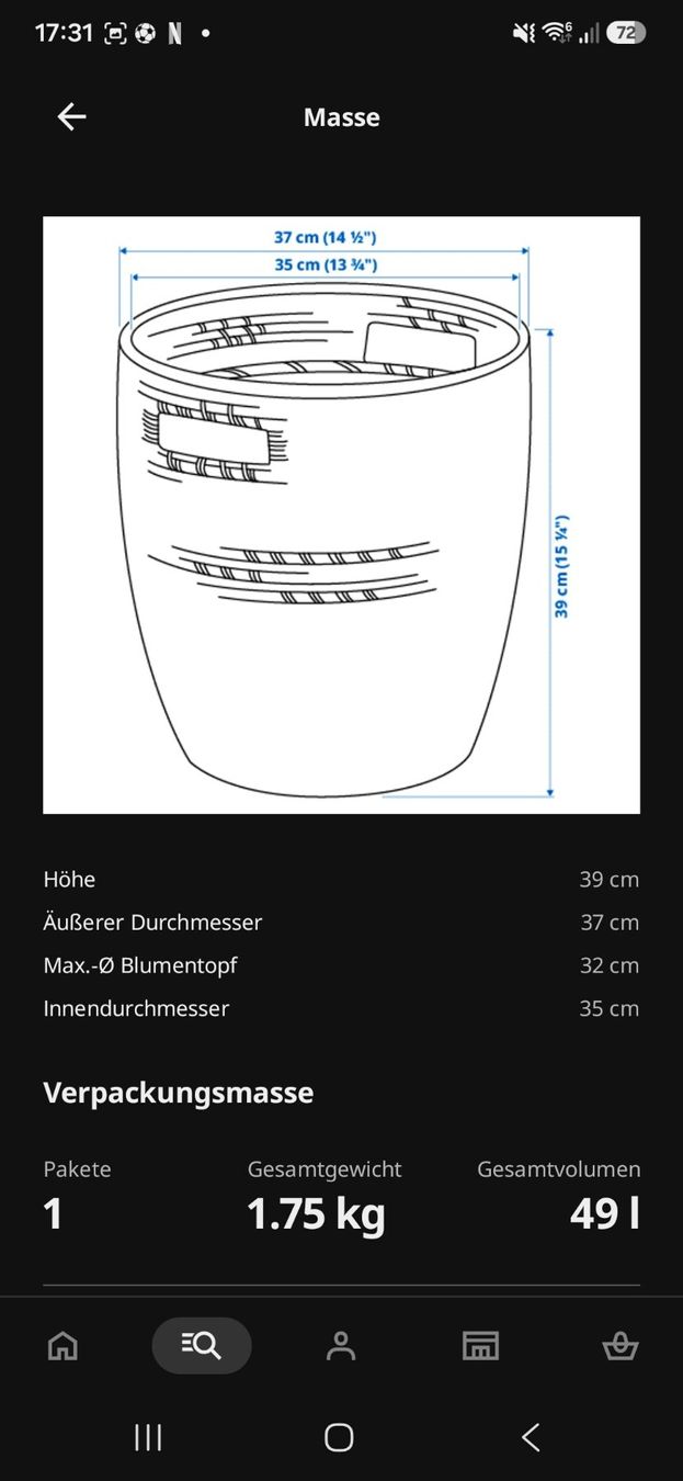 Ikea Blumentöpfe: Übertopf drinnen/draussen – Gebraucht aus Rüschlikon von newbie11 6