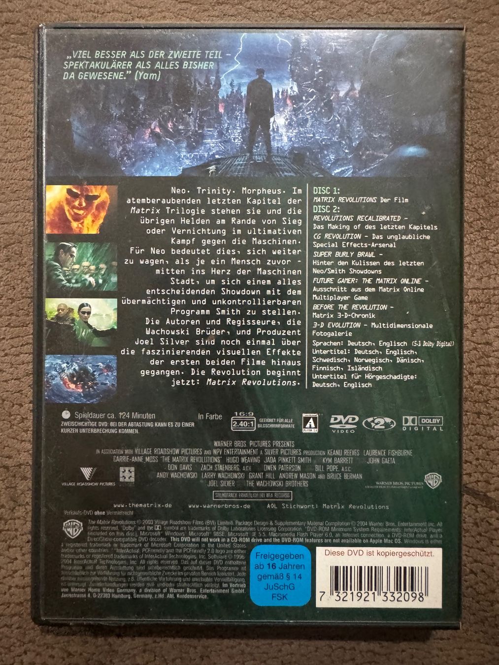 Alle DVDs: Matrix Revolutions – Gebraucht aus Dietikon von MuNathy 1