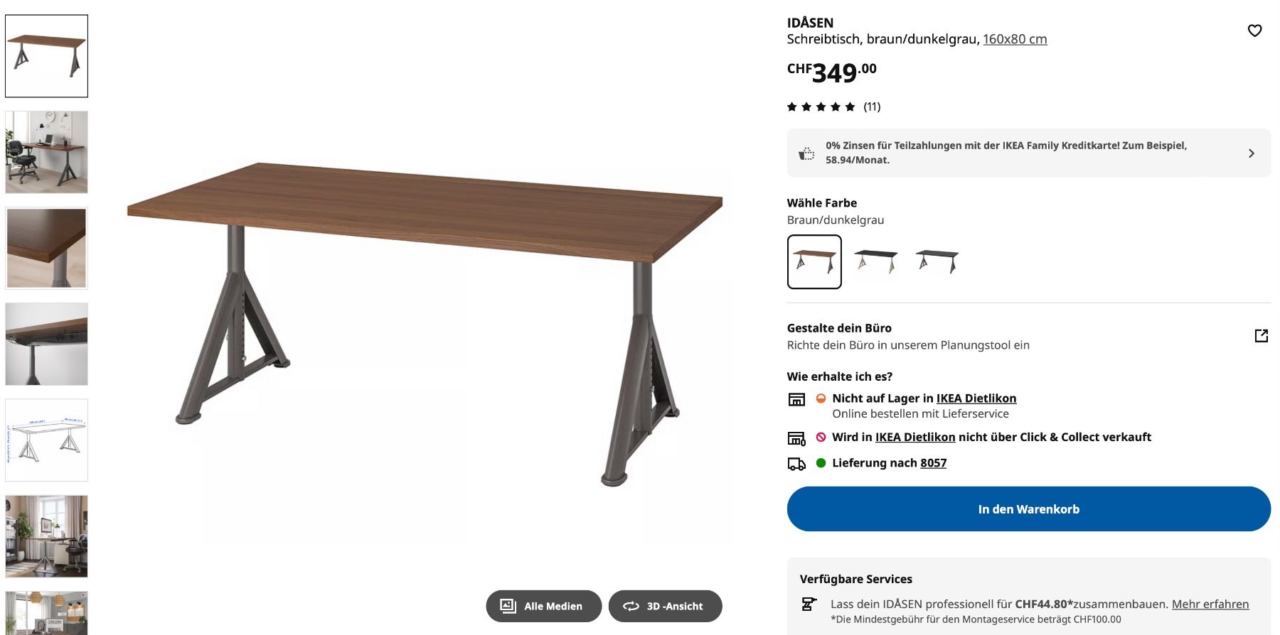 Ikea Scrivanie: Bürotisch Idåsen – Usato da Zürich venduto da brueggej 3
