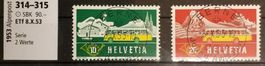 4268) 314-315, Alpenpost ET Vollstempel fra. Kt. 90.-