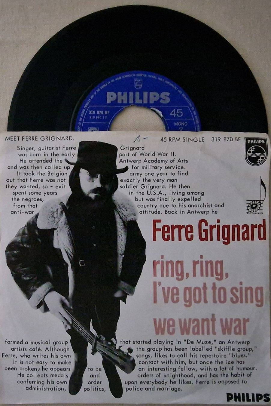 Dischi in vinile: Ferre Grignard Single – Ring, Ring I've Got To Sing – Usato da Root venduto da atelier22