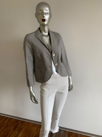 AKRIS punto: Neu/ungetragen - blau gestreifter Blazer, 36