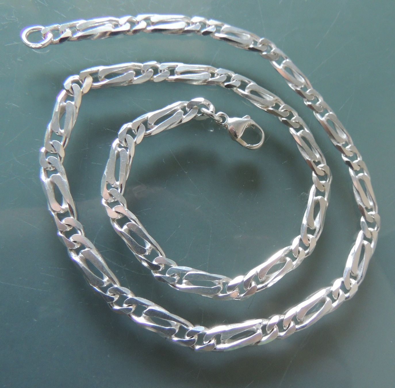 Catenine: Silber 925 Figaro Halskette 44 cm – Usato da Waldenburg venduto da schaller707 1