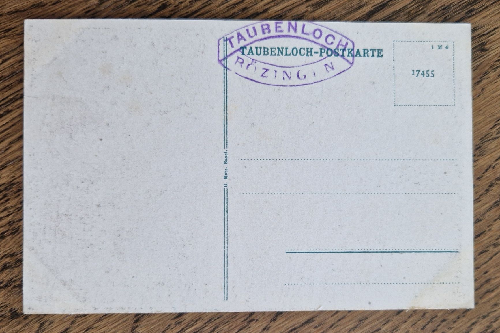 Cartoline postali: Taubenloch, Stempel Taubenloch Rötzingen – Usato da Ebikon venduto da Donar50 1