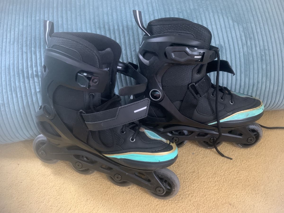 Oxelo Pattini in linea & Pattini a rotelle: Oxelo Inline Skates, Grösse 42, Top Zustand!! – Usato da Oberhofen Thun'see venduto da Musica7 3