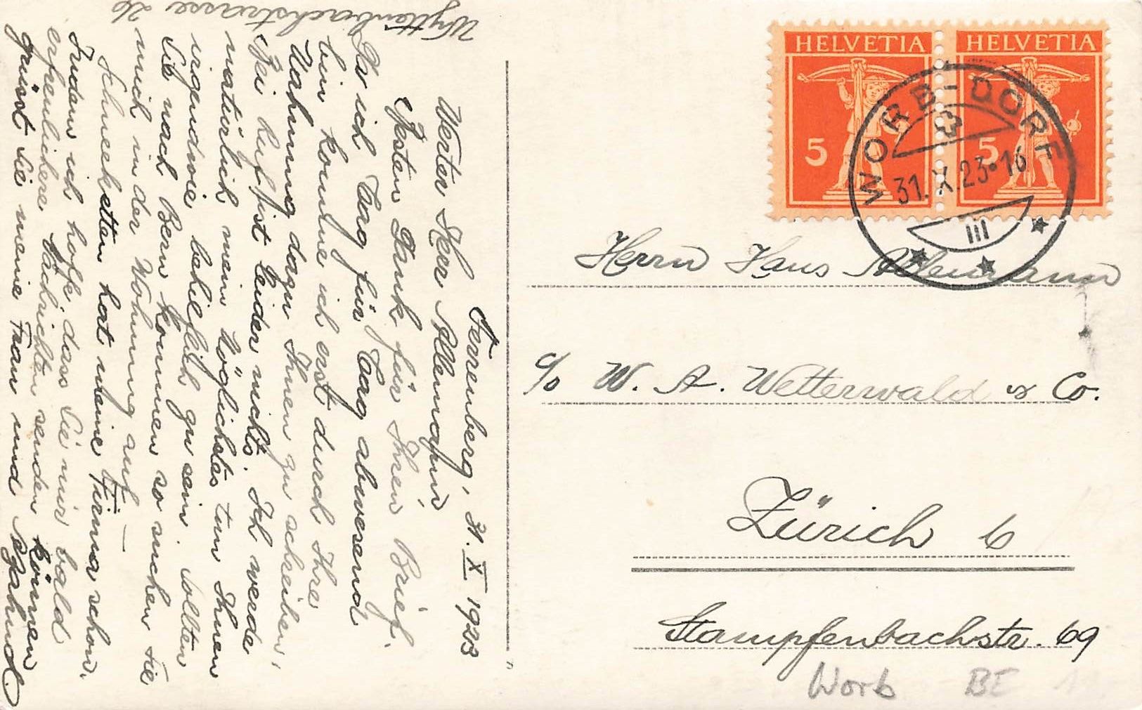 Cartoline postali: Worb BE Dorf Panorama Landschaft – Usato da Biasca venduto da Blenio71 1