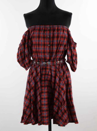 The Kooples Off-Shoulder Kleid im Karo-Look / Grösse 2