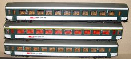 Roco 44227 2X 2.Kl./1X 1.Kl.,Personenwagen SBB,DC,Ep.IV
