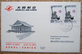 FIRST FLIGHT SEOUL - ZÜRICH 1976