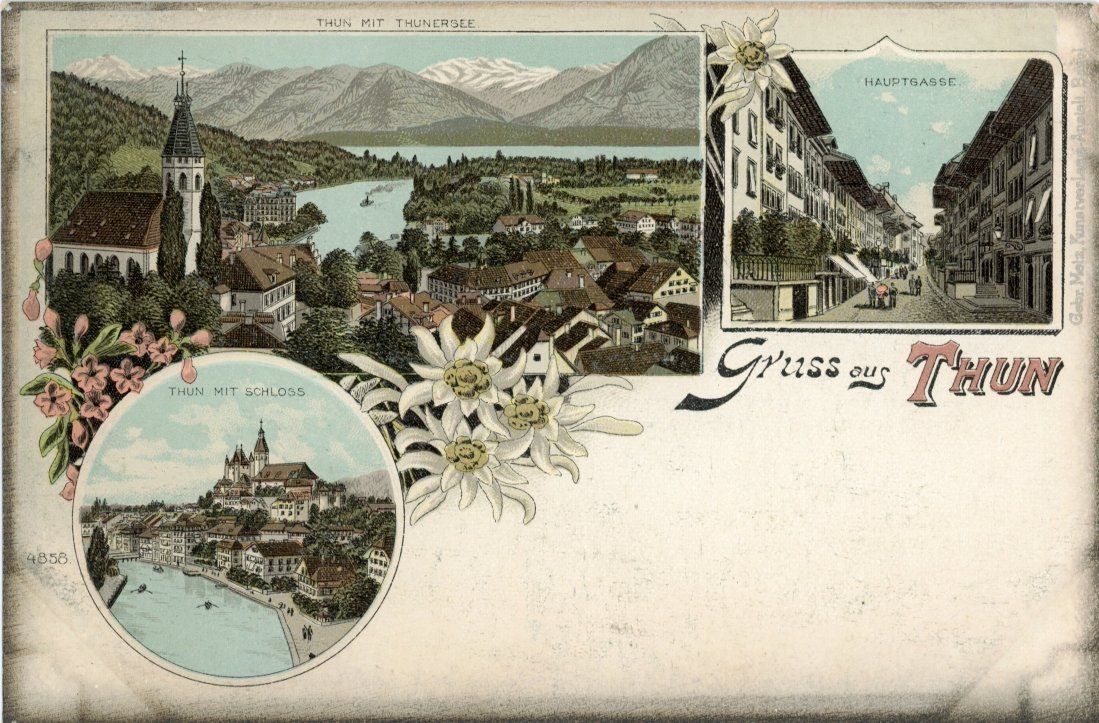Cartoline postali: Thun  BE       ca.  1 9 0 0 – Usato da Brig venduto da Valcards54
