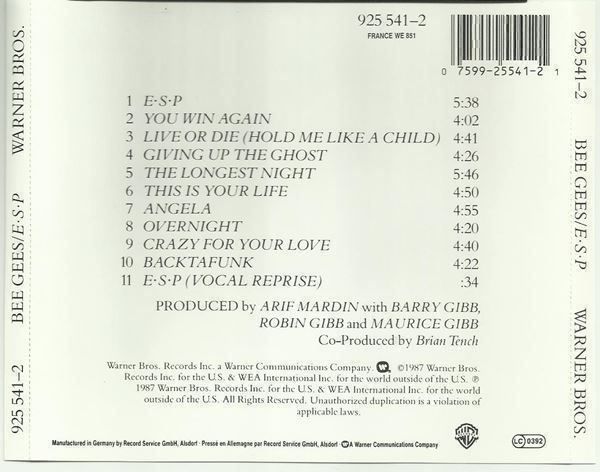 CD: E.S.P. Künstler Bee Gees CD – Usato da St. Margarethen TG venduto da ursk10 1