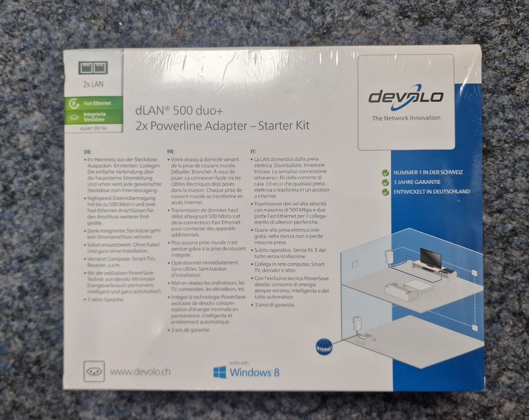 Devolo Unità & Adattatore: devolo dLAN 500 duo + neu Internet über Stromdose – Nuovo e nell'imballaggio originale da Flüh venduto da manacor 1