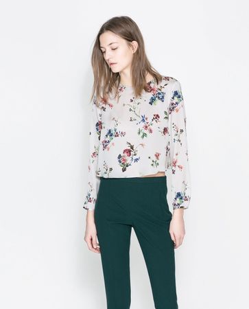 Bluse Zara Gr.L langärmelige Bluse