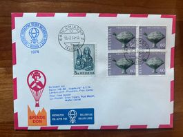 Ballonpost mit super Stempel 1974 Luxus  (V16)