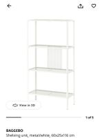 BAGGEBO Shelving unit metal white 60x25x116 cm