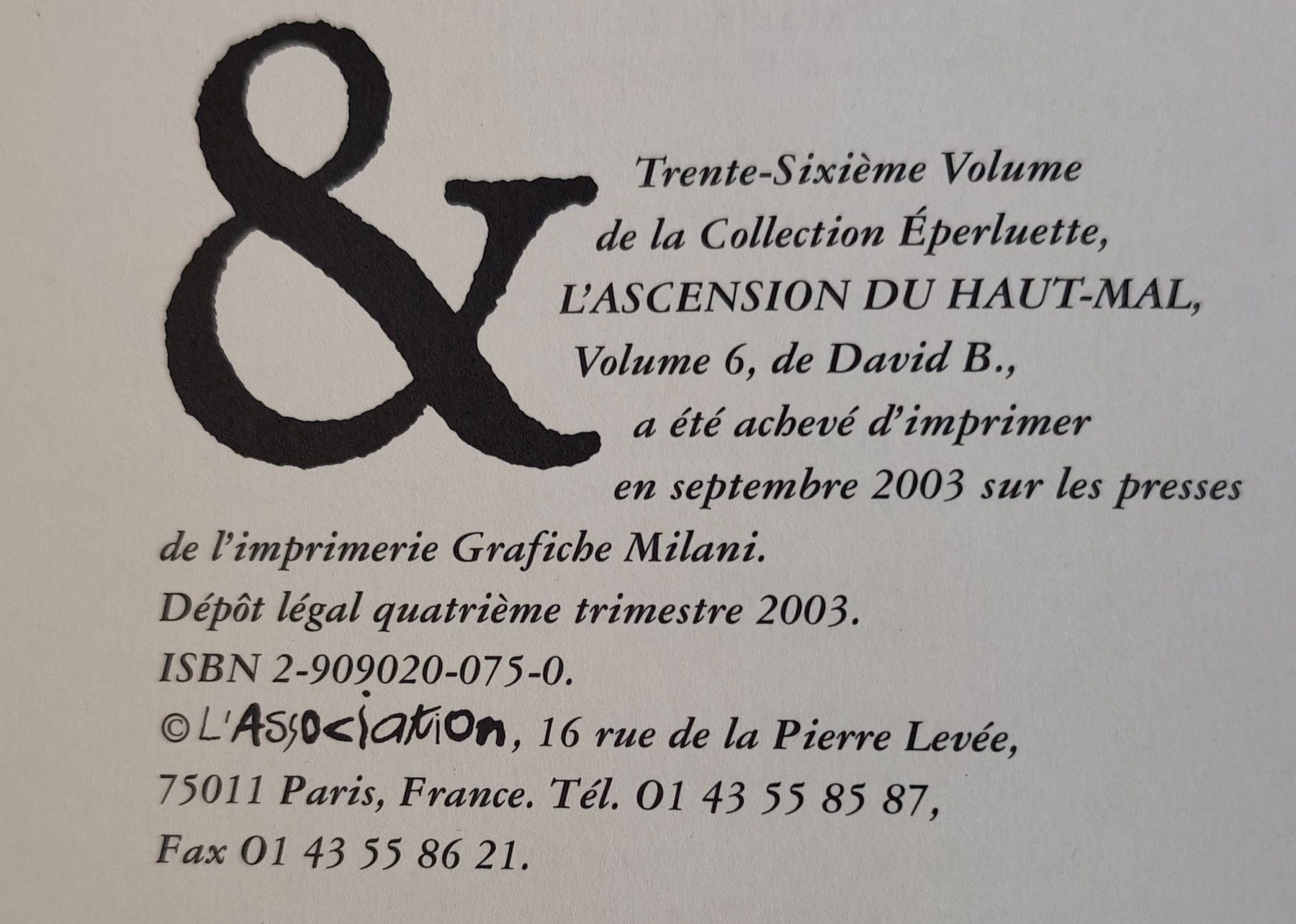 Fumetti: David B. L'Ascension du Haut-Mal – Usato da Delémont venduto da antioque 2