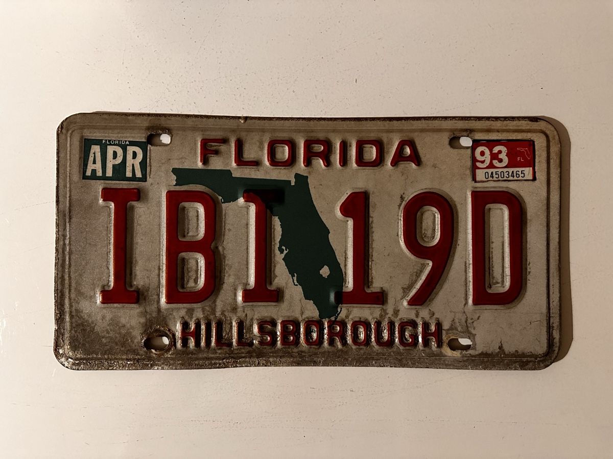 Schilder: Autokennzeichen original Florida USA, 1993 – Gebraucht aus Erlinsbach SO von sweets5000