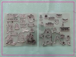2x Winter / Weihnachten div. Texte - Silikonstempel