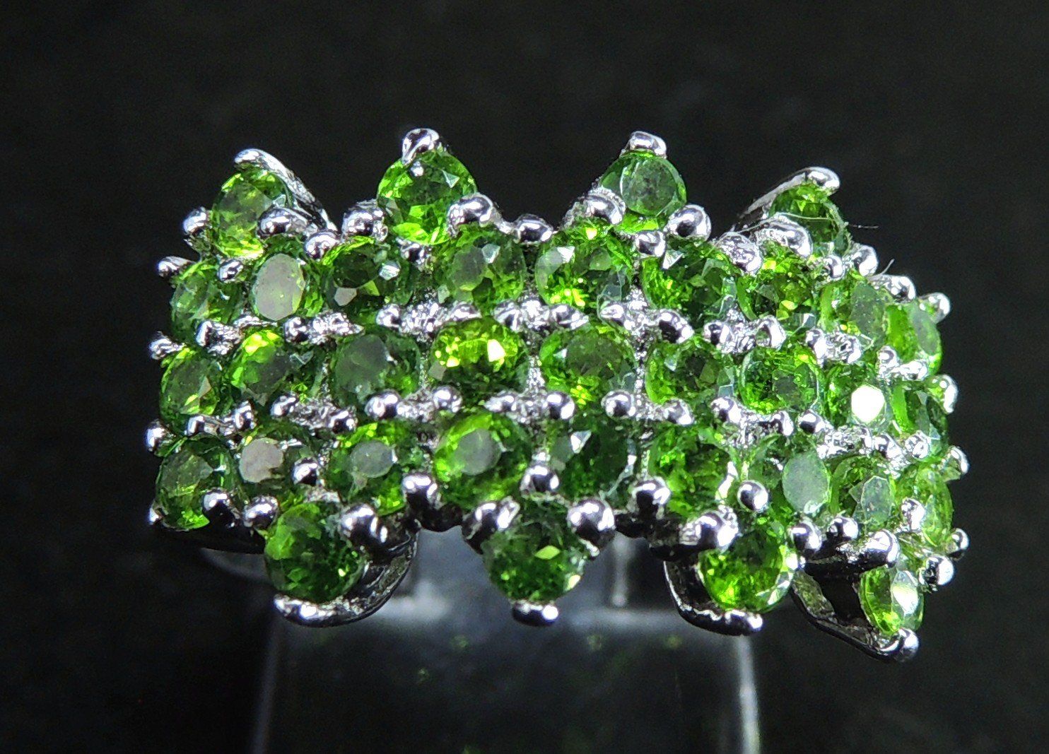 Anelli: Rhodinierter Diopsid Silber 925 Fingerring Gr. 53 – Usato da Waldenburg venduto da schaller707