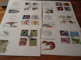 10 FDC Pro Juventute 1993 - 1992