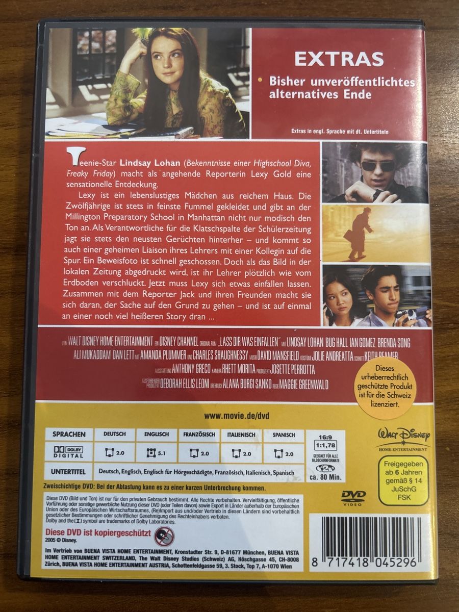 Tutti i DVDs: Lindsay Lohan - Lass dir was einfallen DVD -Top Zustand! – Usato da Herisau venduto da Victoria-Classic 1
