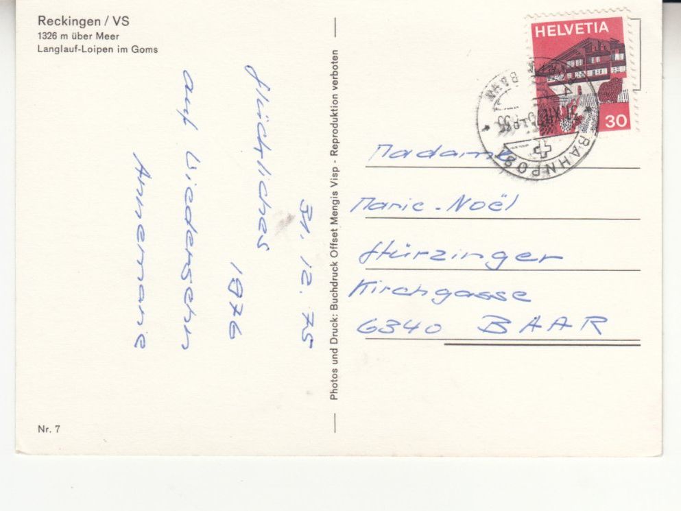 Ansichtskarten: Goms 1975 – Gebraucht aus Bürglen TG von StampGraf 1