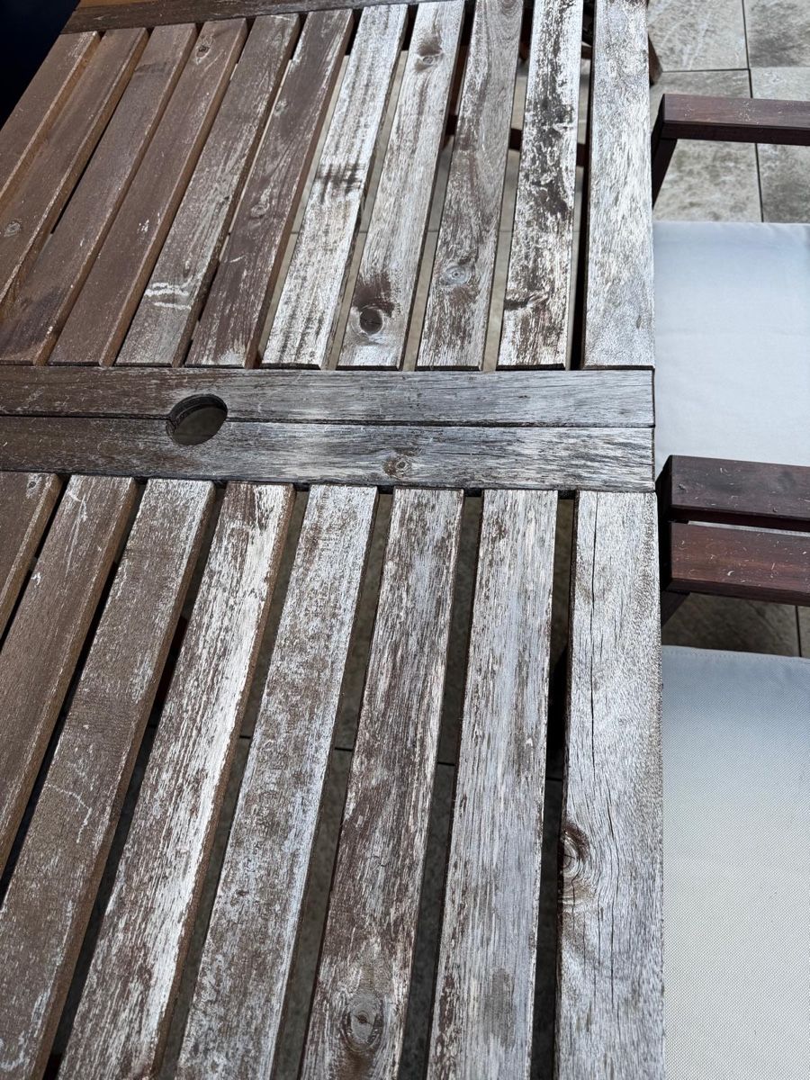 Tischset: Garten Tisch Set Holz ausziehbar + 4 Stühle – inkl. Kissen – Gebraucht aus Schindellegi von tbig 3