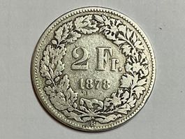 2 Franken 1878 Helvetia Silber Münze ..siehe scan