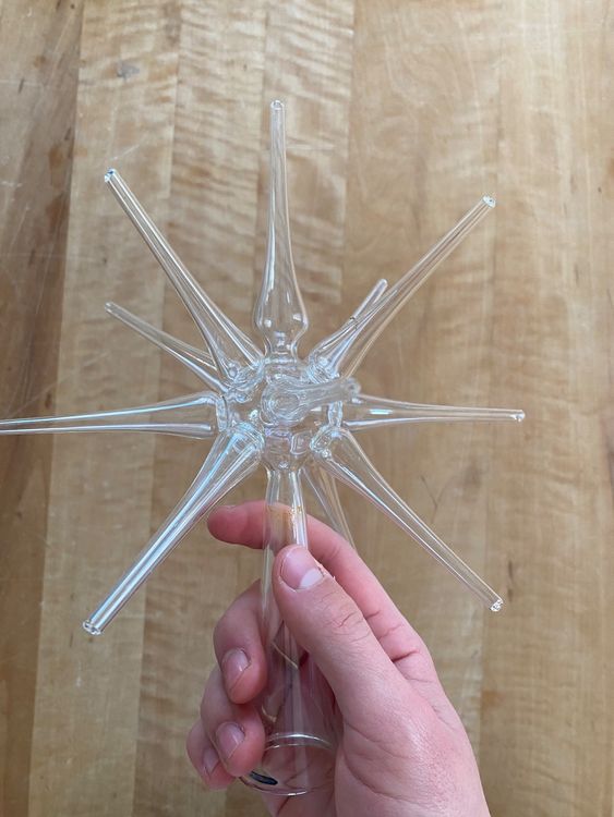 Glitzernde Weihnachtsbaumspitze Kugel - 23cm Rote Christbaumspitze Vintage Stil