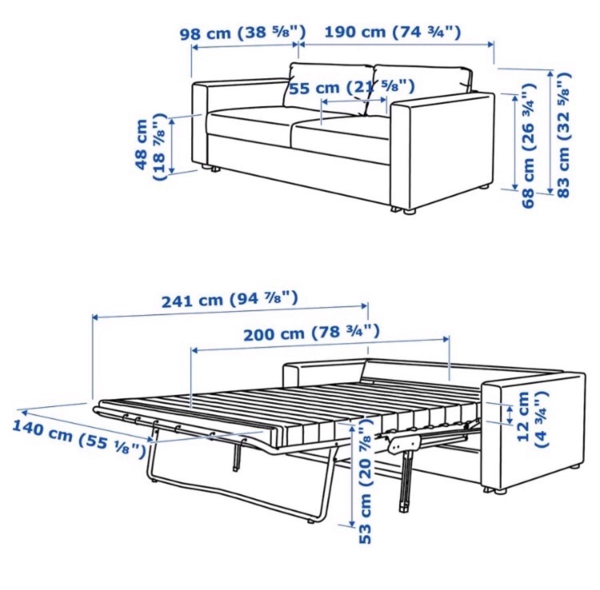 Ikea Sofas: Bettsofa – D'occasion à Lüchingen par JengaA 1