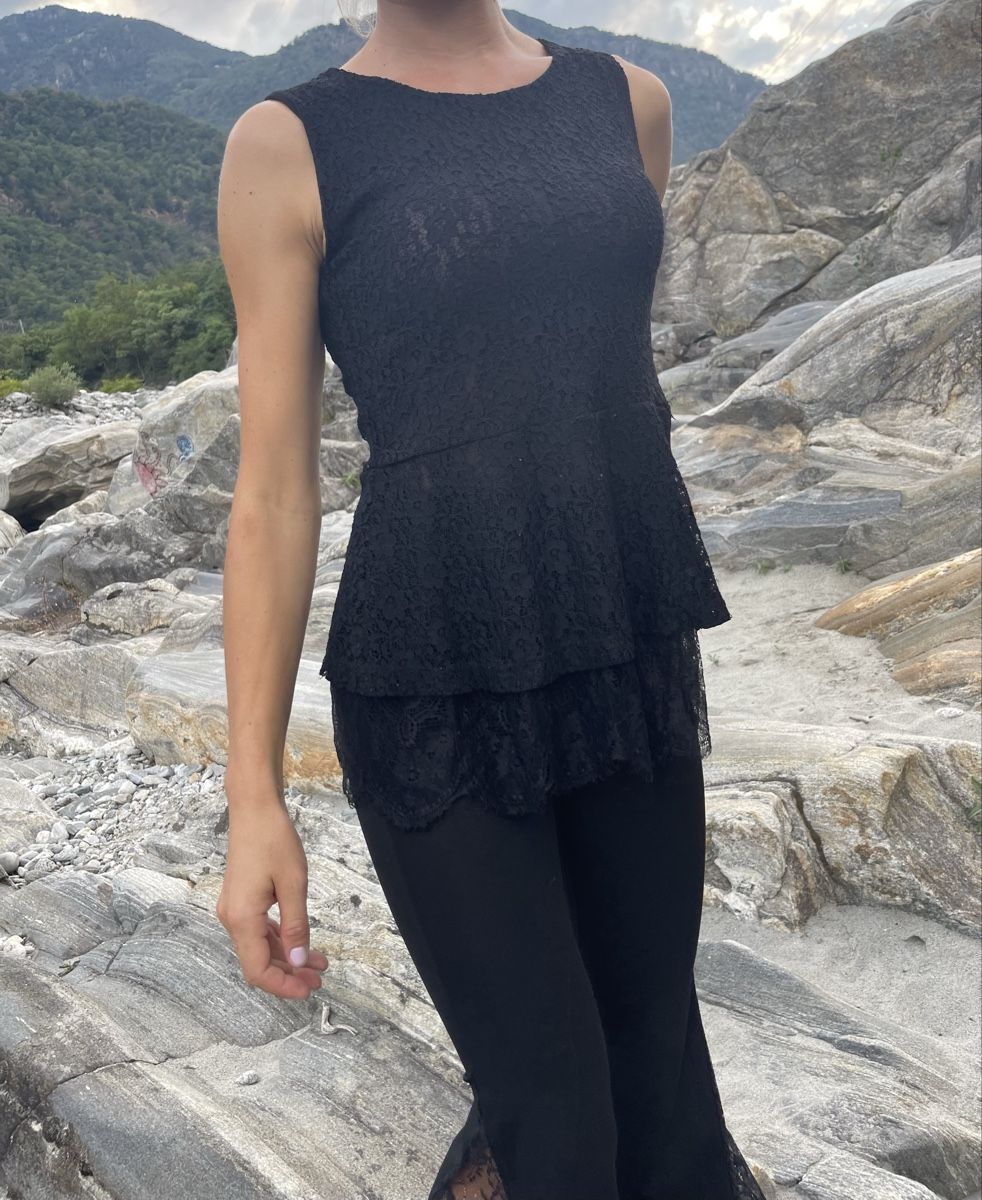 Blusen: Chic Camicia lunga di bell pizzo-tgS/M-feste – Neu (gemäss Beschreibung) aus Gordevio von LanaZimm